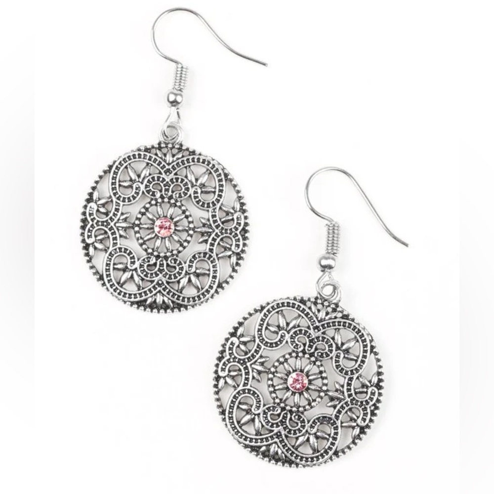 3 for $15 Paparazzi brand new bohemian western silver and pink dangle earrings